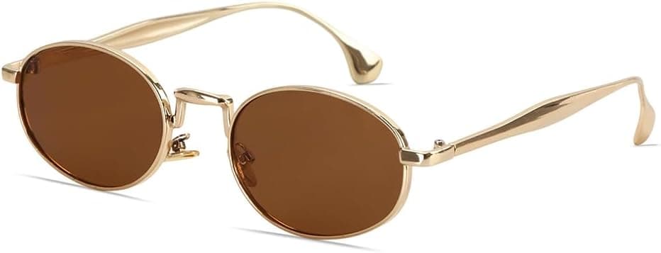 Y2k Sunglasses for Women and Men, Retro Oval Sunnies Rise in Gold - image 1
