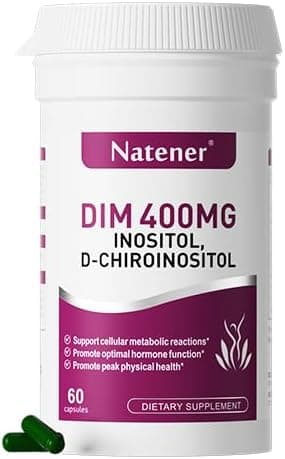 9-in-1 400mg DIM Supplement with 400mg Inositol, 10 mg D-chiroinositol, 200mg Folic Acid - Estrogen Balance for Women*, Hormone & Metabolism Support*, Ovarian Health Support*