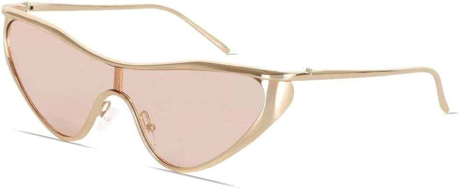 Silver Y2k Sunglasses for Women and Men, Retro Cat Eye Sunnies Novara - image 1