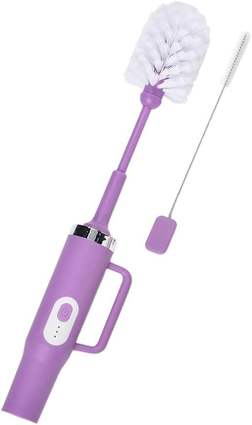 Electric Bottle Brush Cleaner with Straw Brush, 2 in 1 Long Handle Bottle Cleaning Brush for Stanley Cups, Sports Bottles, Baby Bottles, Mugs, Tumblers and Straws - image 1