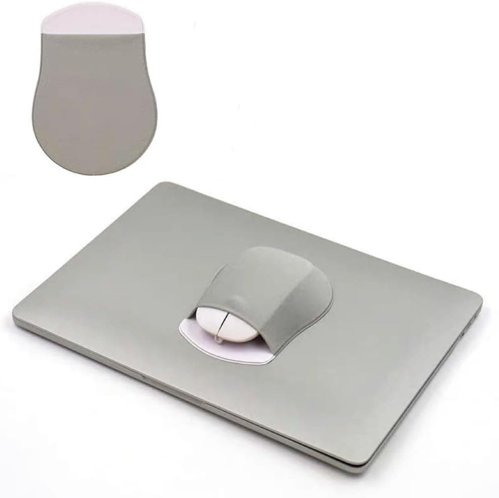 Reusable Adhesive Universal Stick-On Holder, Travel Pocket Pouch for Laptop, Wireless Mouse Holder (Gray)