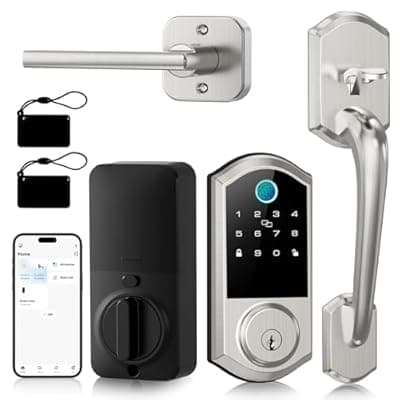Smart Front Door Lock Set – Firstriver Keyless Entry Door Lock with Handle, Fingerprint & Keypad - image 1