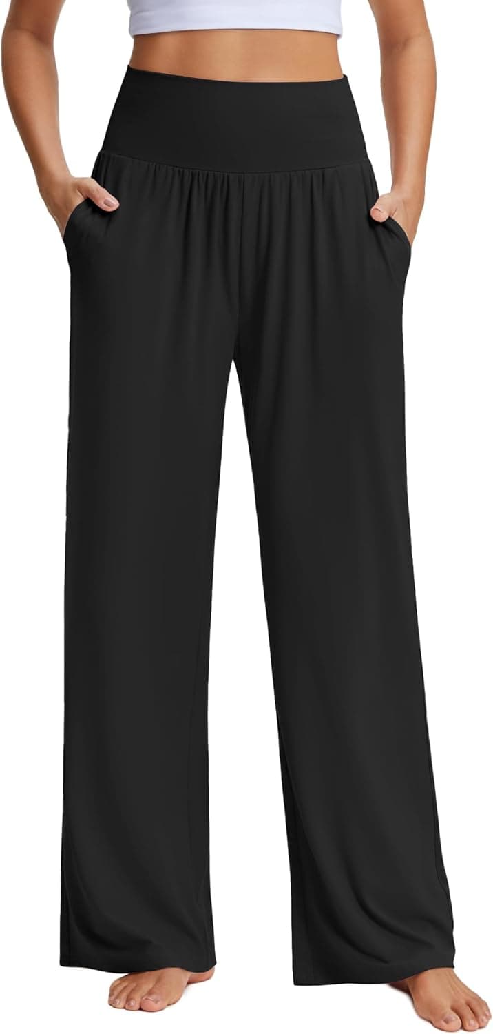 Stelle Wide Leg Yoga Pants for Women High Waisted Super Comfy Buttery Soft Lounge Pants with Pockets 26/28/30 Inseam