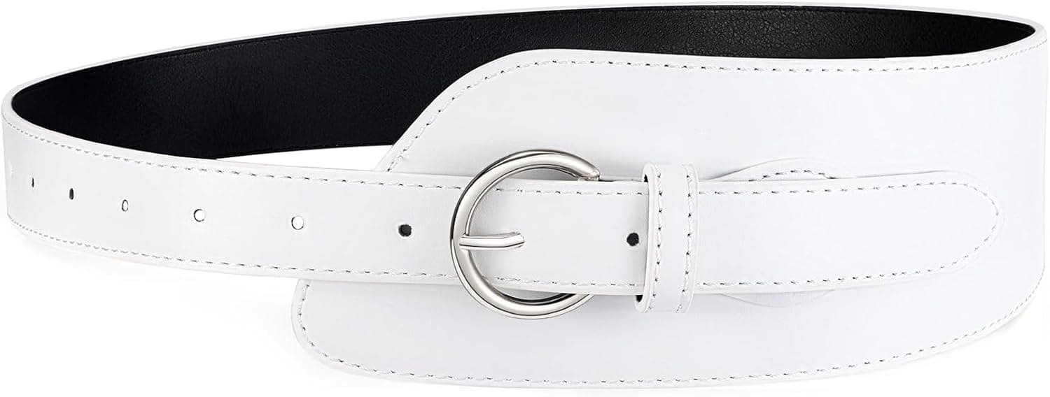 WHIPPY Women Wide Leather Belt for Dresses Fashion Ladies Wide Waist Belt with Gold Buckle