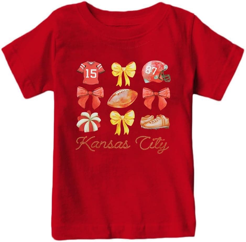 Football Shirts for Girls Boys Game Day Shirt Softball Season Kids Tee Print Short Sleeve Top - image 1