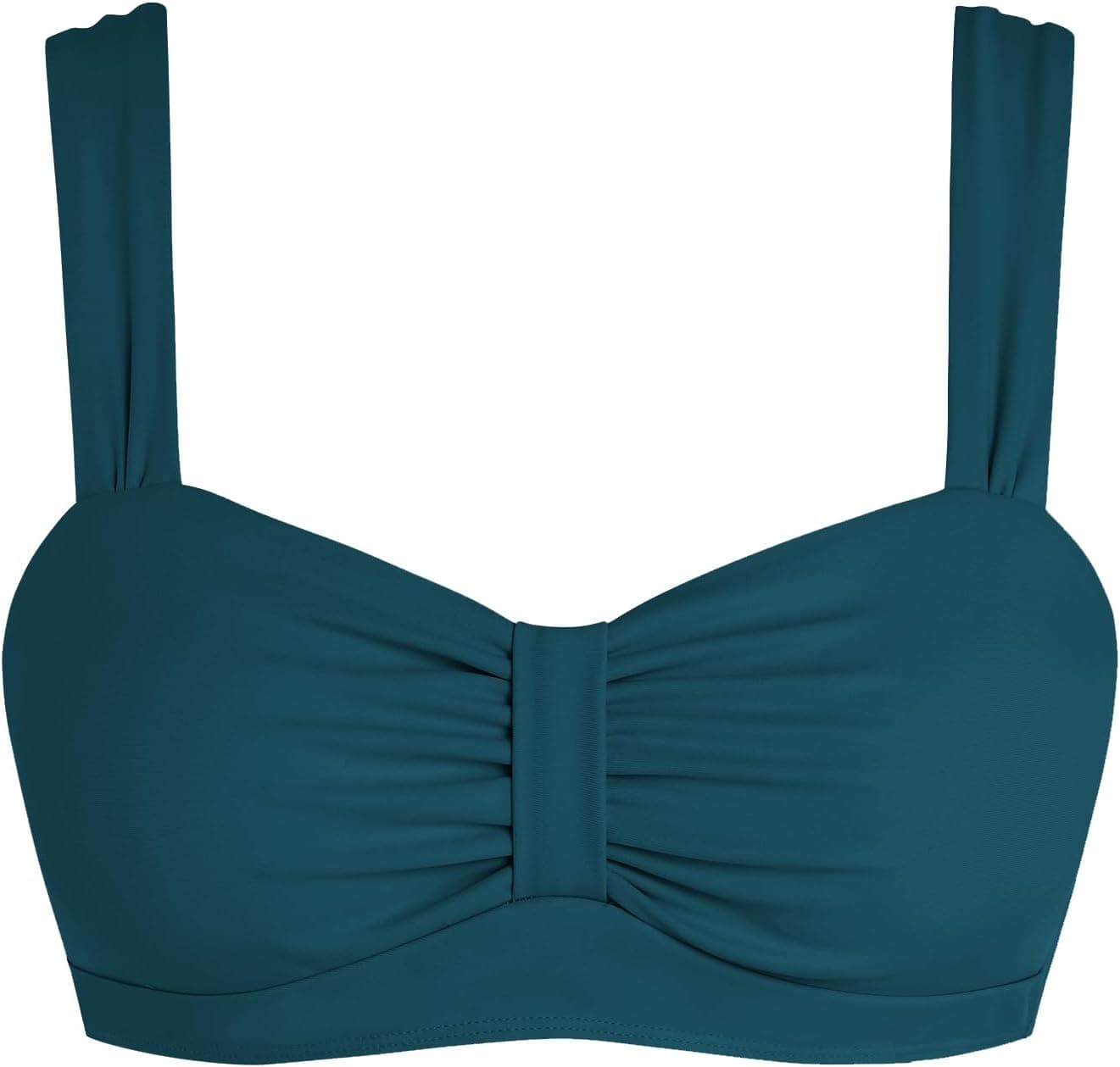ZAFUL Women Bikini Top Only-Ruched Bra Padded Bathing Suit Top Cross Back Vintage Retro Bathing Suit Tops 2025