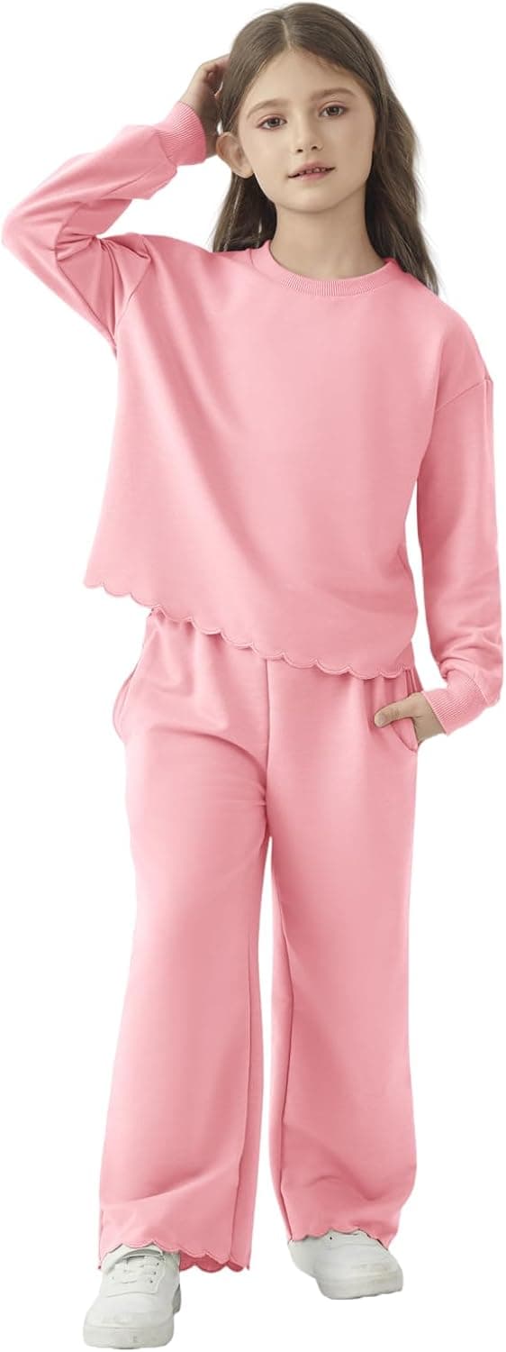 Girls Outfits Two Piece Sweatshirts & Pants With Pockets Lounge Sets Fall Winter Lighweight Kids Clothes 5-14 Years - image 1