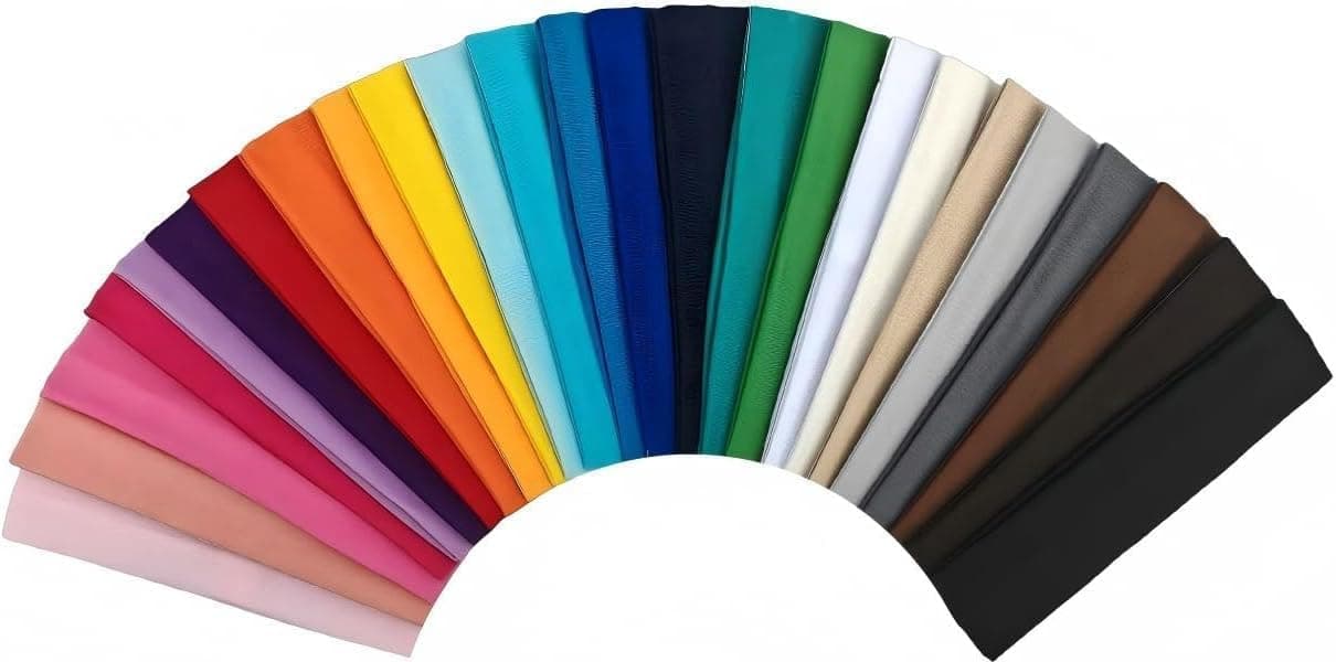 25 Pack Headbands for Women 25 Colors Head Bands for Women's Hair, Non Slip Stretchy Elastic Headbands for Yoga Running Gym - image 1