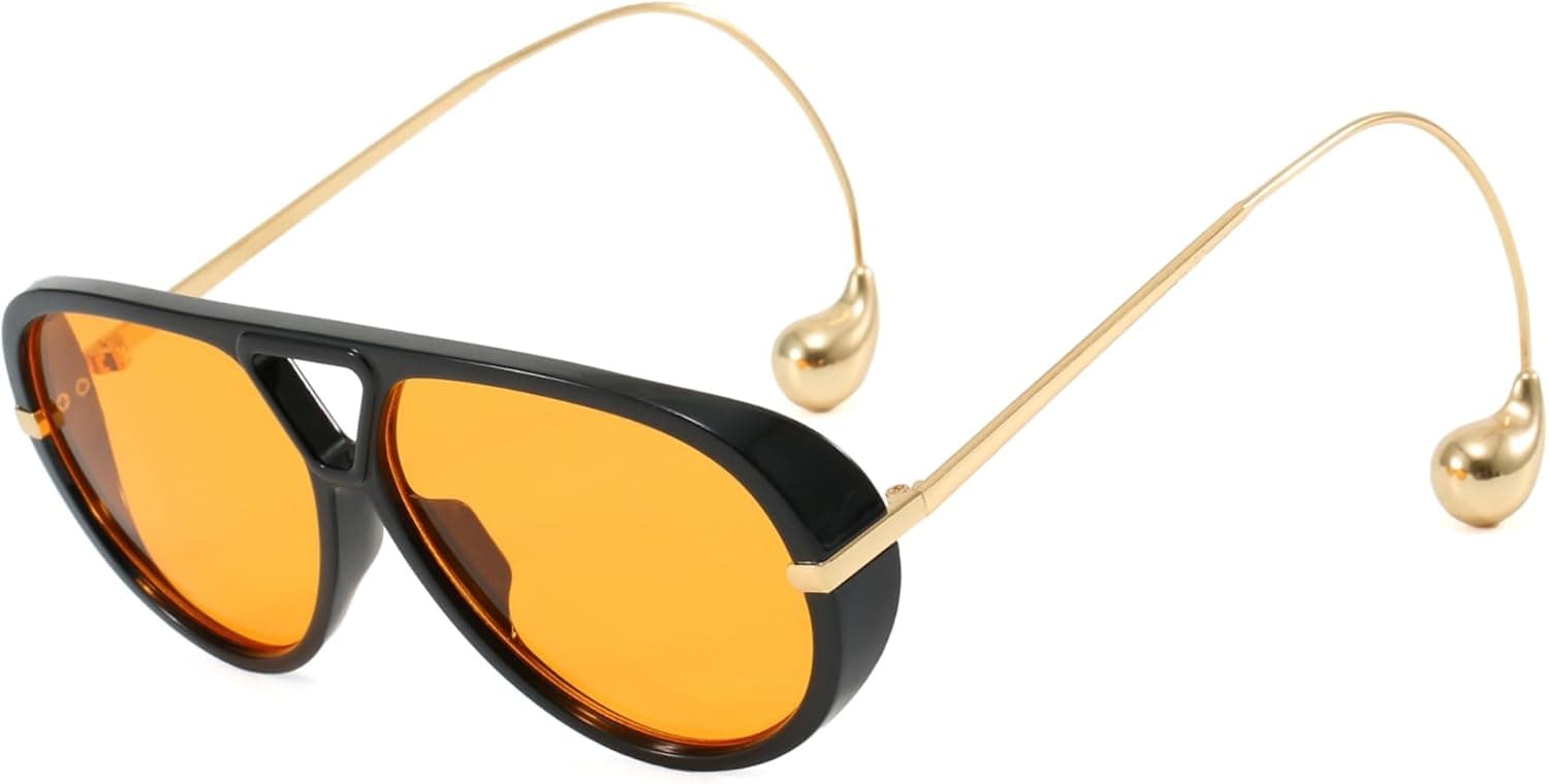 Oversized Retro Large Aviator Sunglasses for Women Tangle Free UV400 Protection Metal Trendy Frame Shades 2026 - image 1