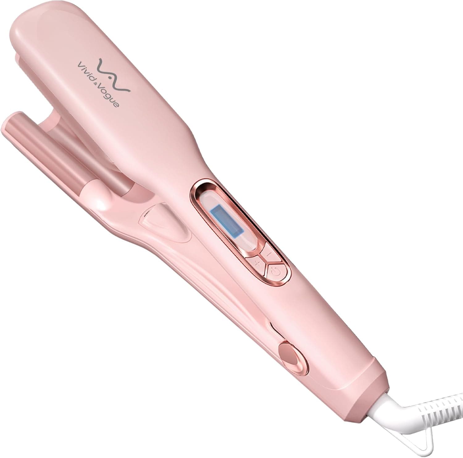 VAV Hair Brush, Hair Iron, Pumped-Up Volume, Adjustable Temp, 360 ° Tail Rotation, Lasting Volume, for Short Or Thin Hair, Dual Voltage (100-240V), Volumizing Hair Iron, Pink, 1.38 inch - image 1