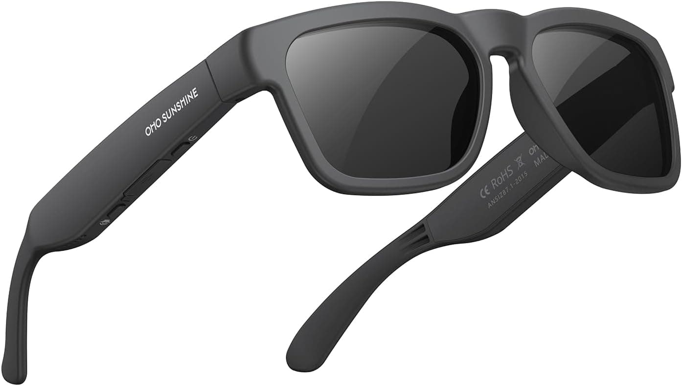 OhO Open Ear Smart Glasses, UV400 Z87.1 Lightweight Bluetooth Sunglasses