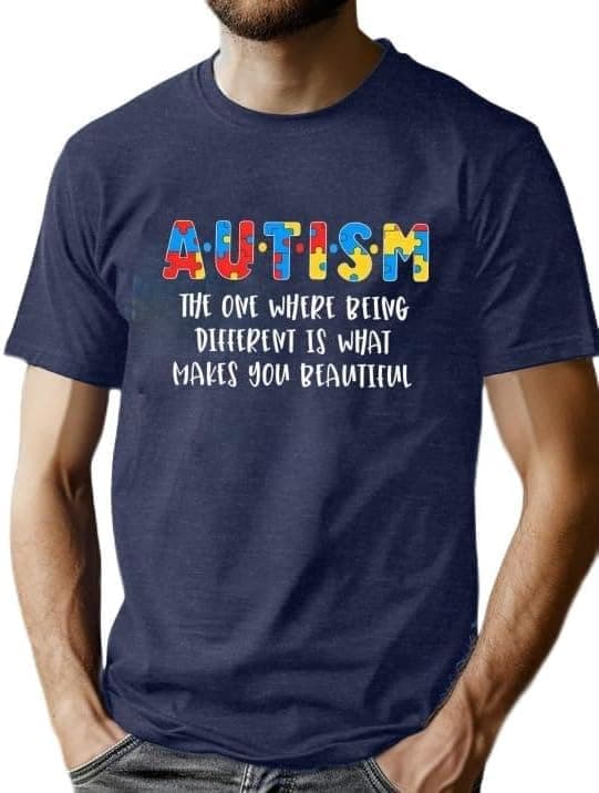 Autism Awareness Shirt Men Autism T Shirt Autism Support Acceptance Shirt Puzzle Graphic Tee Tops
