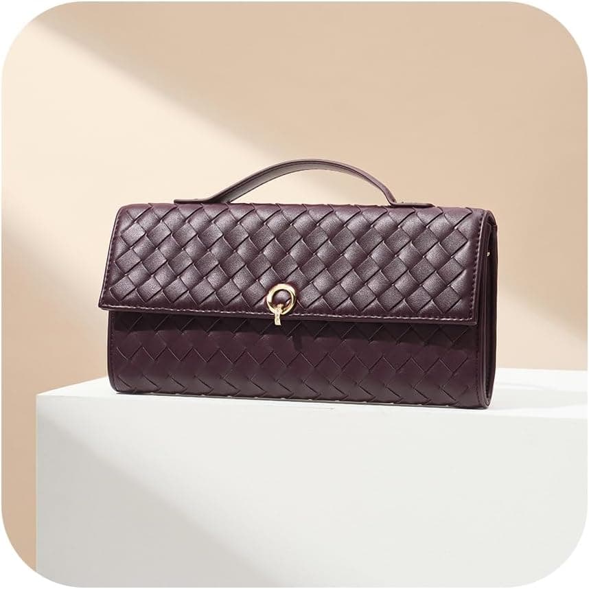 Dressy Clutch Purses for Women, Crossbody Bags with Top Handle, Formal Evening PU Leather Flapover Handbag - image 1