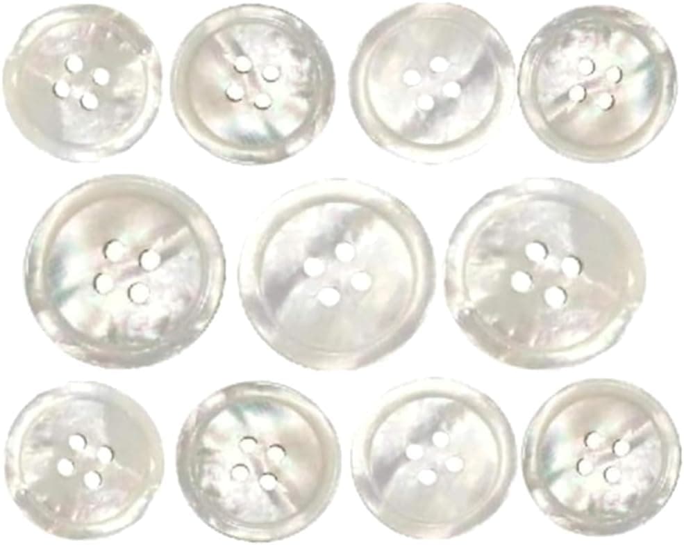 MisterShop® Brand, Ivory Genuine Mother of Pearl Buttons- Beautifully Made in Japan
