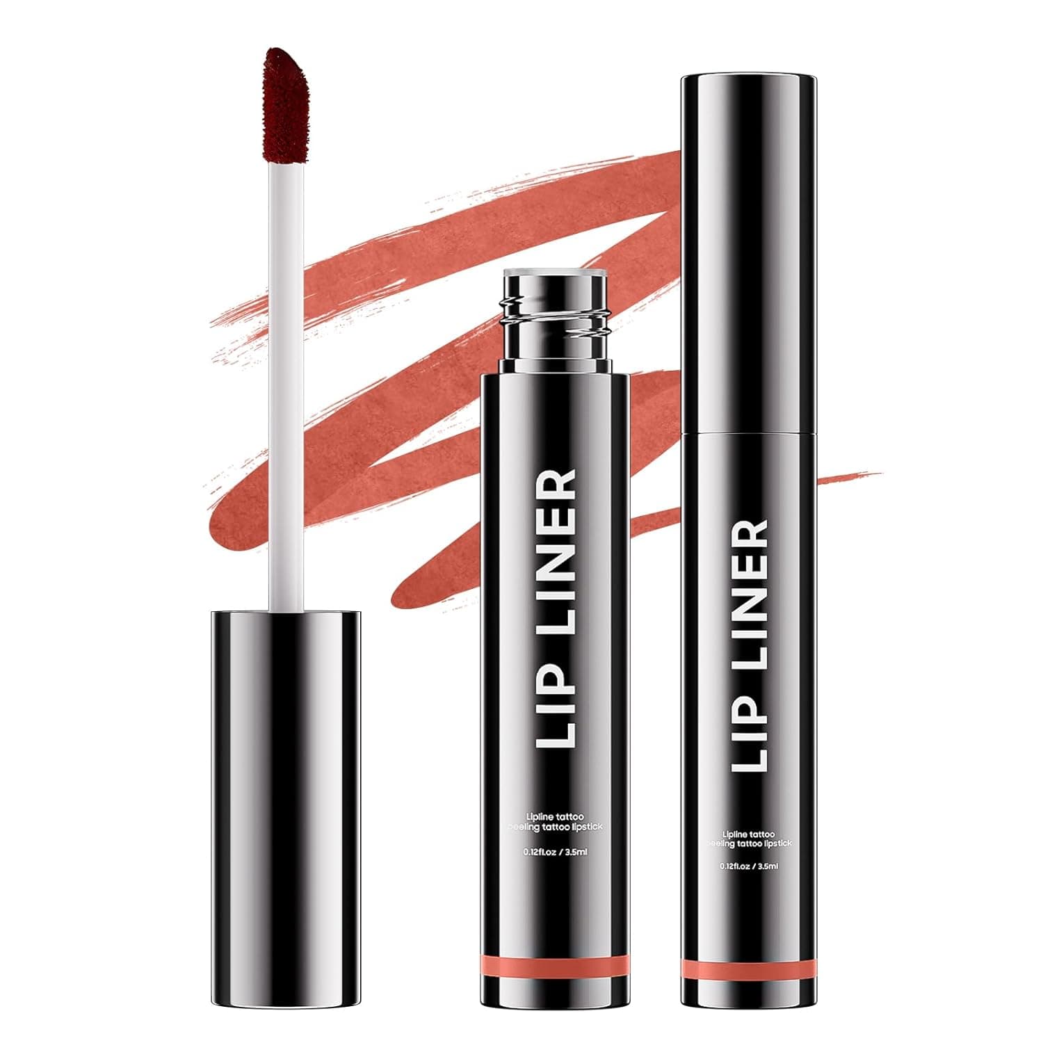 Peel Off Lip Liner Stain - Non-Stick Cup & Long Lasting Comfortable Vivid Color Tattoo Peel Off, Waterproof Peel Off Lip Stain for Beauty & Charming Lip Makeup | Vegan and Cruelty Free (#03 Rose)