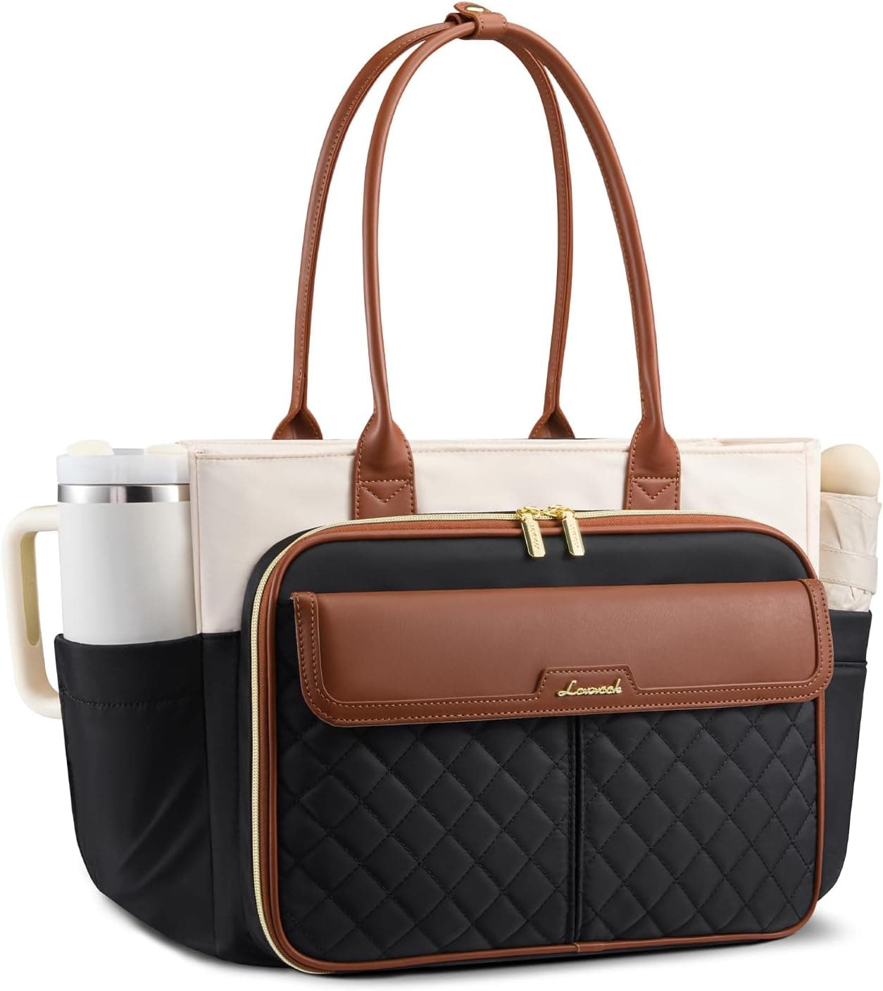 LOVEVOOK Teacher Tote Bag for Women, Laptop Bag Briefcase with Accordion File Pocket, Nurse Handbag for Work, Travel, College - image 1