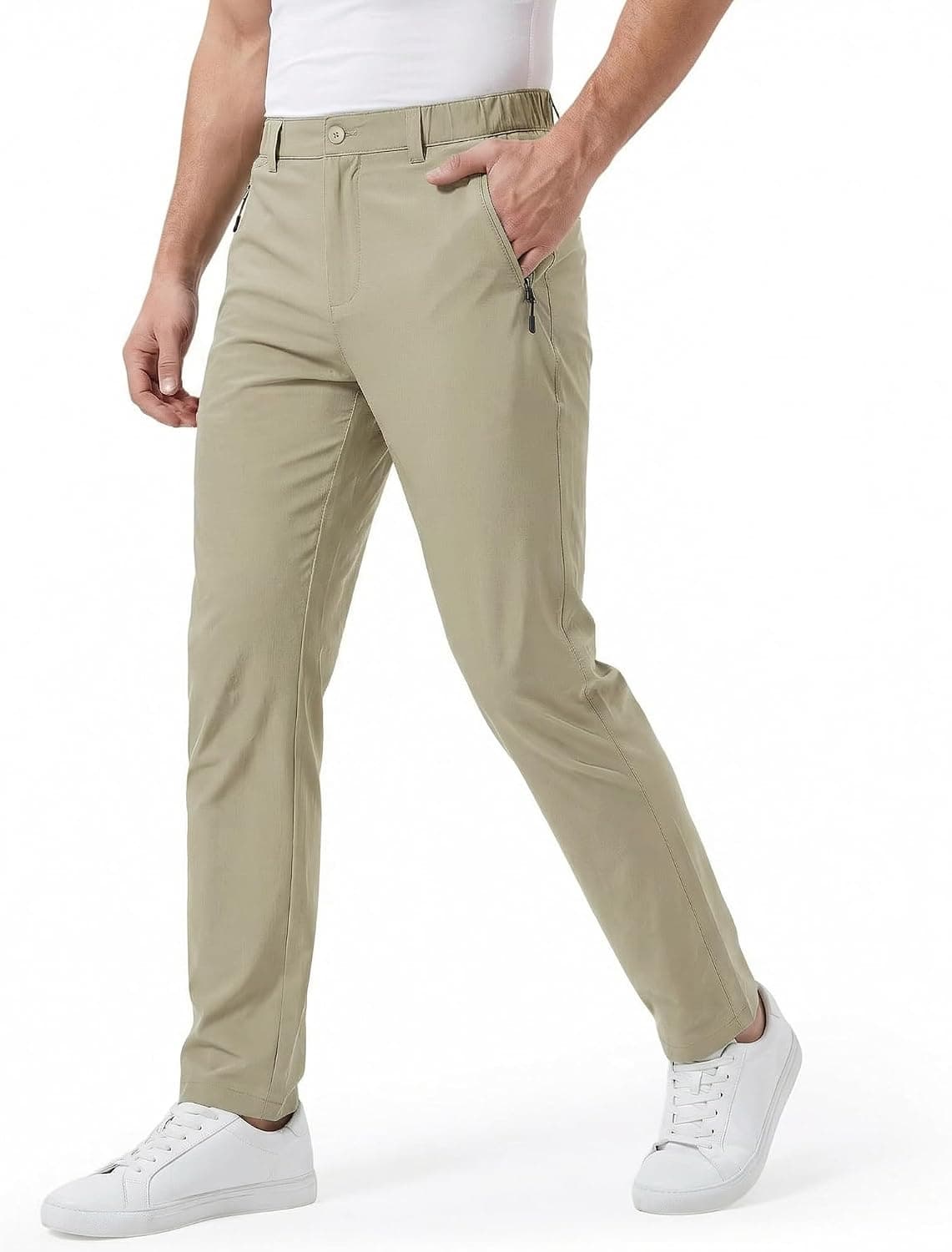 Men's Casual Pants Slim Fit Golf Hiking Travel Work Trousers Lightweight Joggers Pants