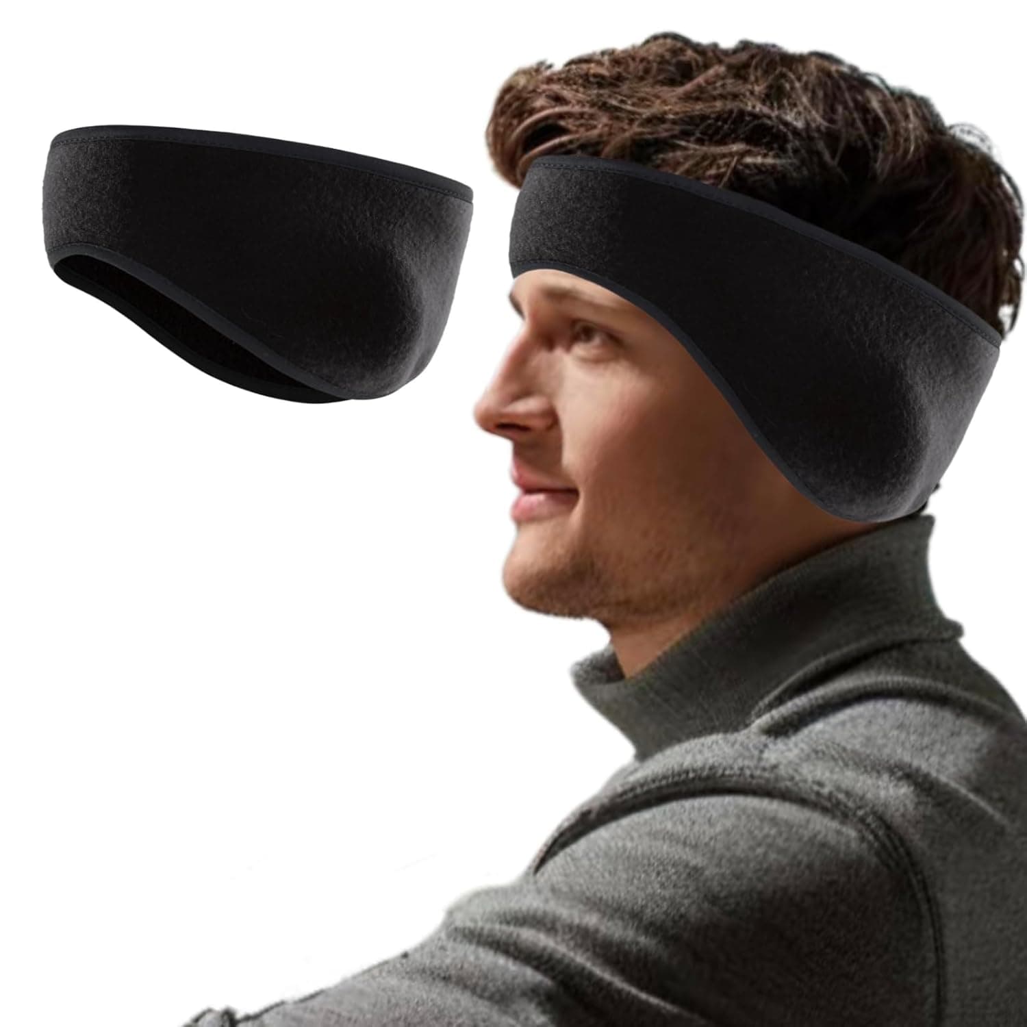 Renil Ear Warmers for Men and Women & Ear Warmers for Cold Weather Headband (Black) - image 1