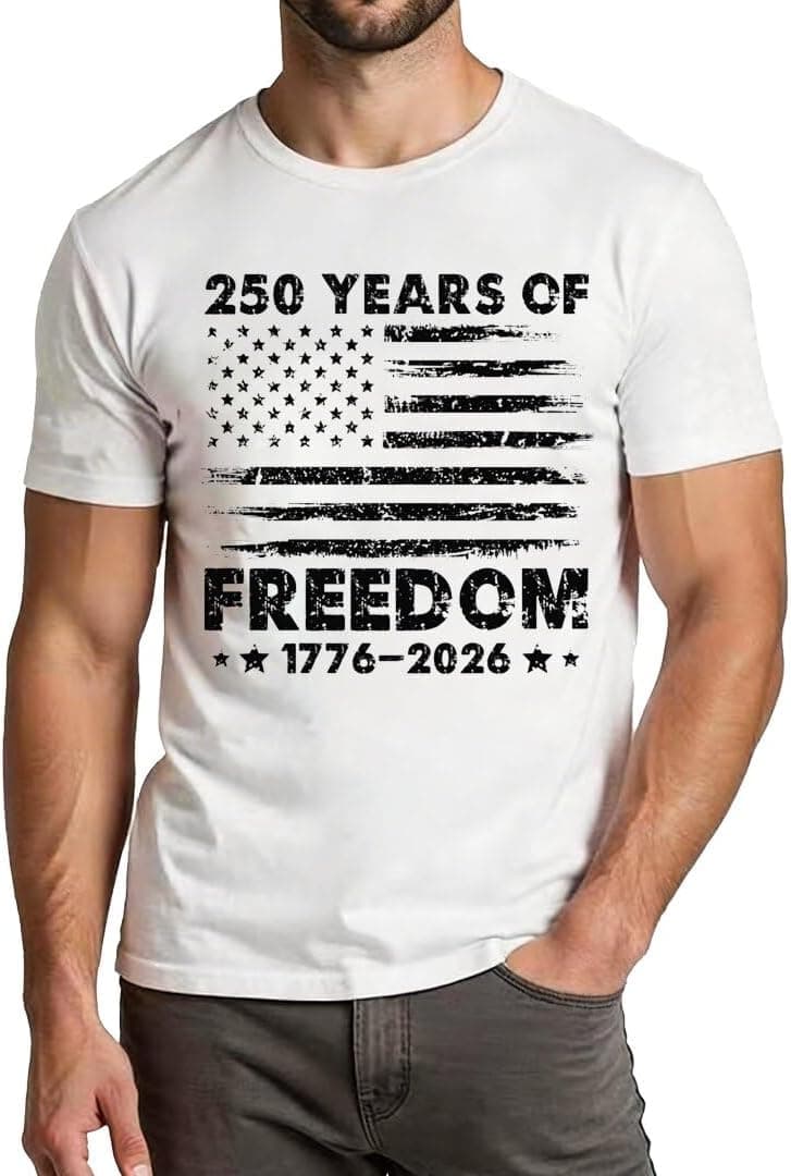 250 Anniversary USA Shirt Mens: 4th of July Patriotic T-Shirt 250 Years American Flag Freedom Graphic Tee Top - image 1