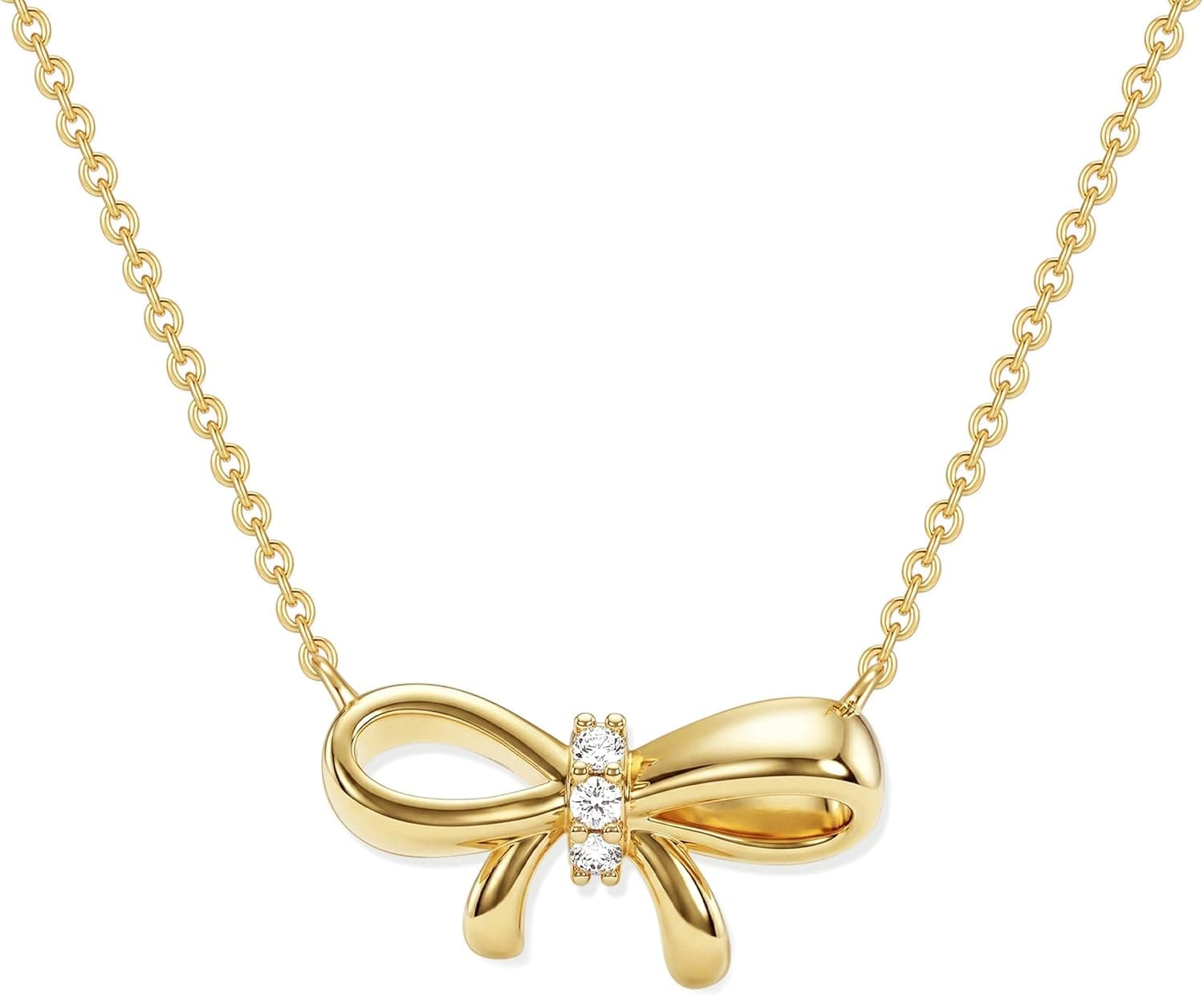 ASHINE 14K Gold Plated Bow Necklace for Women, Cute Trendy Dainty Small Pendant Choker Fashion Personalized Charm Chain Jewelry 2026