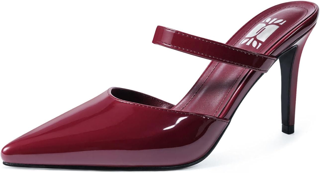 Heeled Sandals for Women Pumps Closed Pointed Toe Heels Mule Heels Slip On Wedding Party Dress Shoes