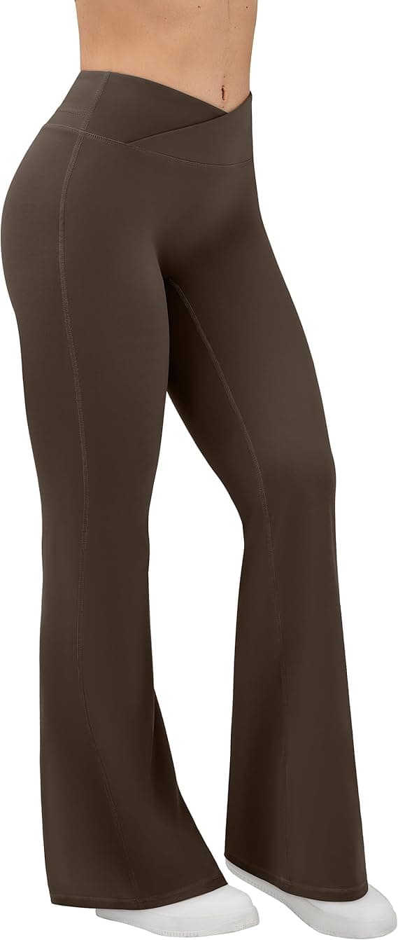 EUYZOU Women’s High‑Waist Crossover Yoga Pants – Soft Straight‑Leg Stretch Leggings - image 1