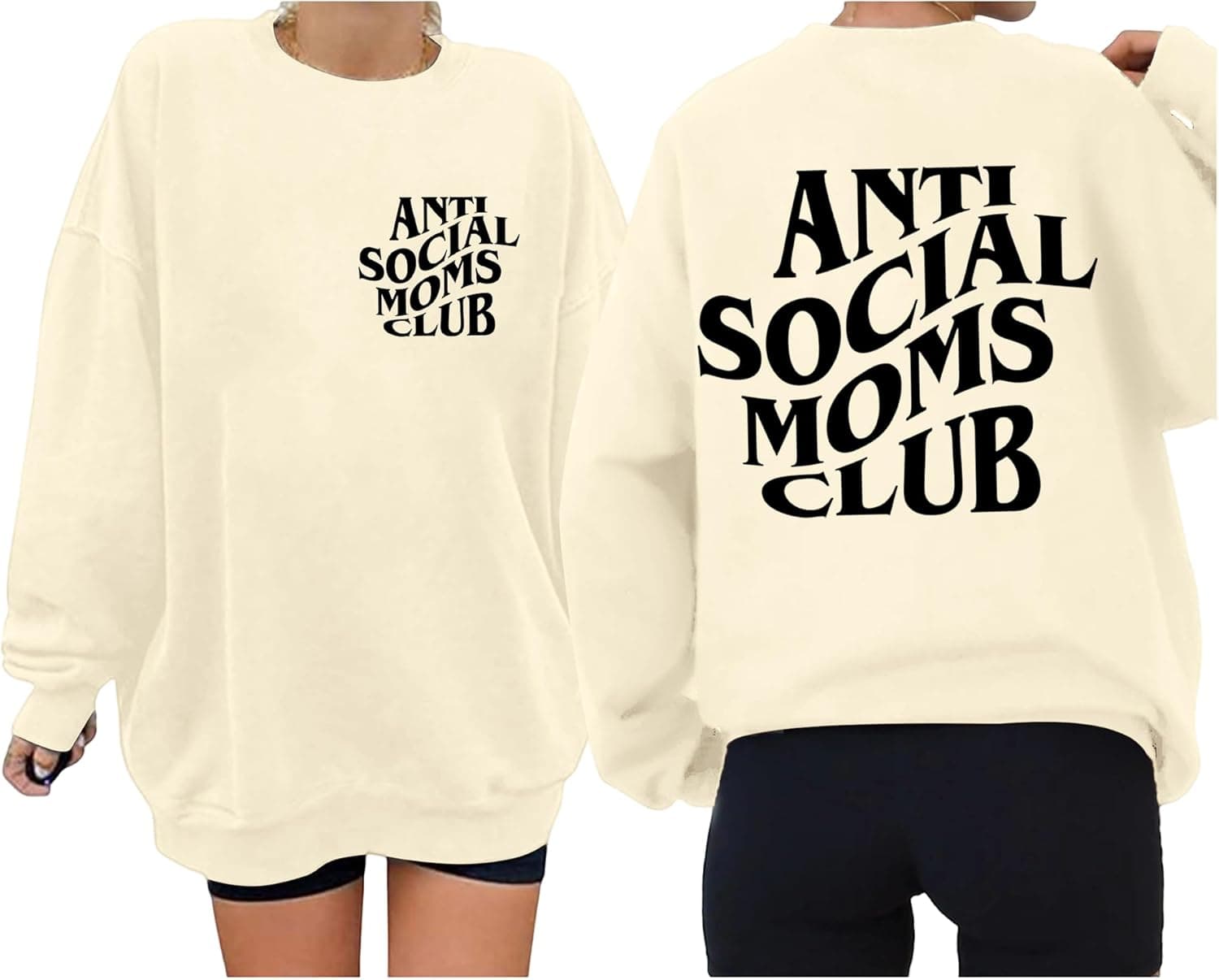 LOTUCY Crewneck Mama Sweatshirt Women Round Neck Casual Oversized Pullover lightweight Long Sleeve Blouse Tops - image 1
