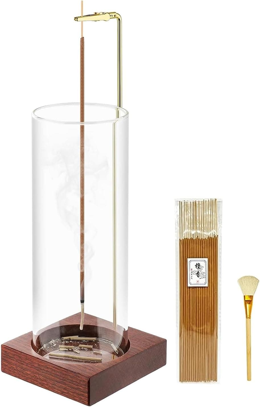 Wooden Incense Holder for Sticks with Ash Catcher - Anti-ash Burner for Meditation, Yoga, Spa & Home Decor - image 1