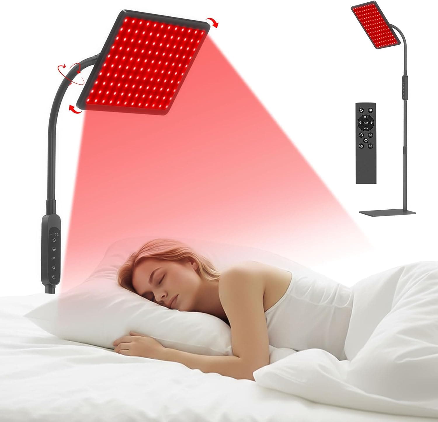 Red Light Therapy Lamp：Gooseneck Infrared Red Light Therapy Lamp with Led 660nm&850nm Near Infrared LED Red Light,Near Infrared LED Red Light Therapy Device at Home for Face and Body - image 1