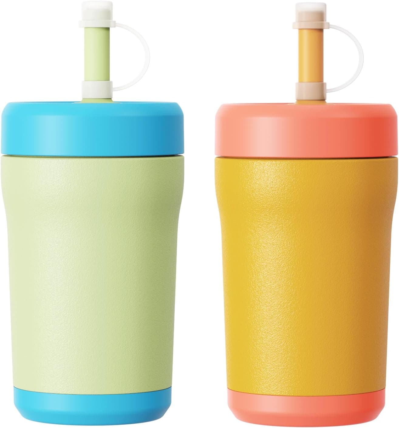 Sursip Toddler Insulated Stainless Steel Cups Spill Proof, Kids 12 oz Sippy Cups for Toddlers 1-3 Tumbler with Straw and Lid for Smoothie BPA-Free