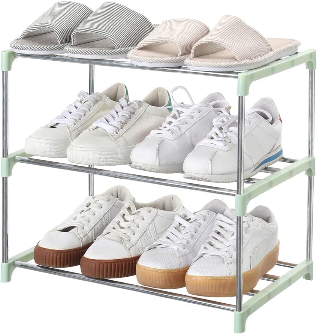 3-Tier Stackable Shoe Rack, Entryway, Hallway and Closet Space Saving Storage - image 1