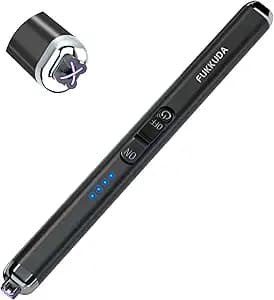 FUKKUDA Upgraded Dual Arc Electric Candle Lighter – USB Rechargeable Windproof Plasma Lighter