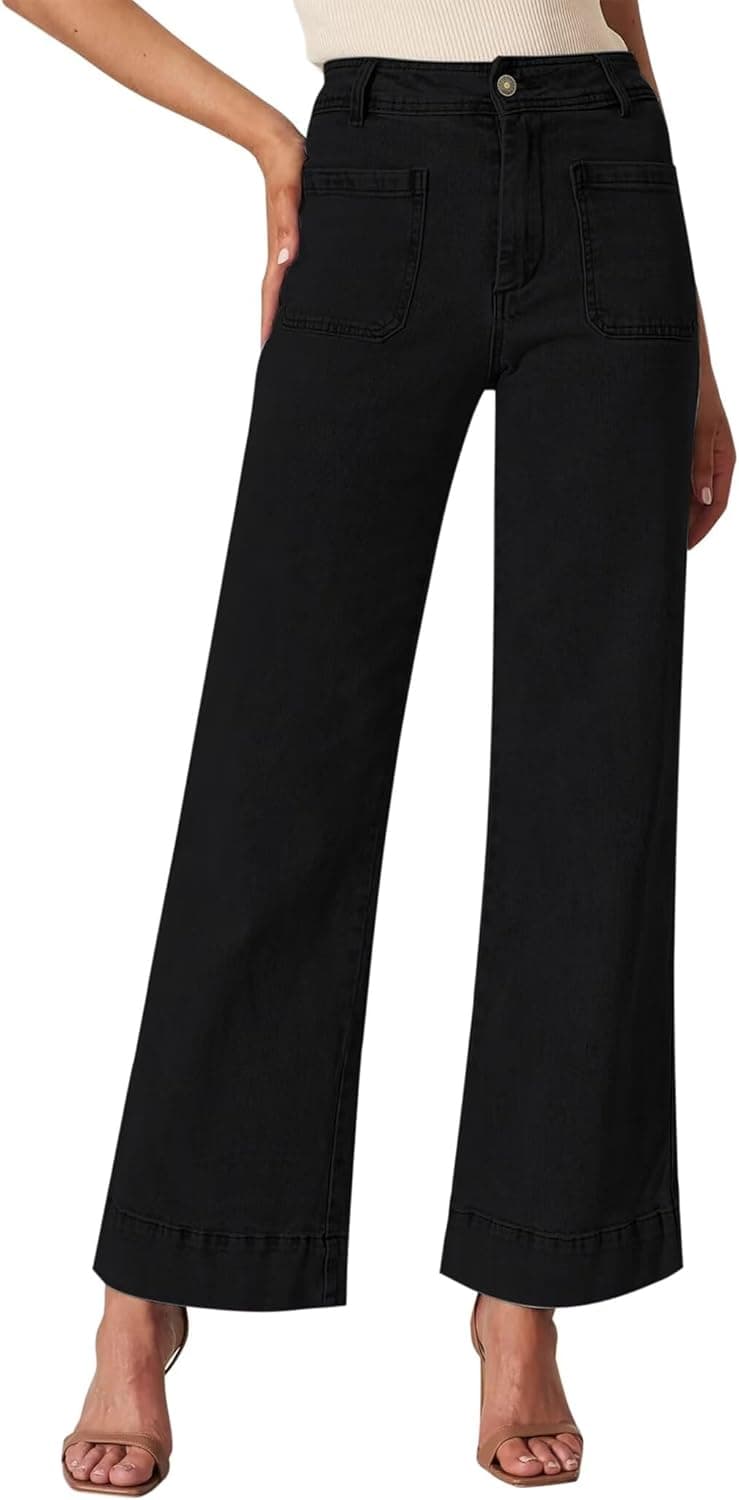 Wide Leg Jeans for Women - High Waisted Baggy Jeans Stretch Loose Denim Pants