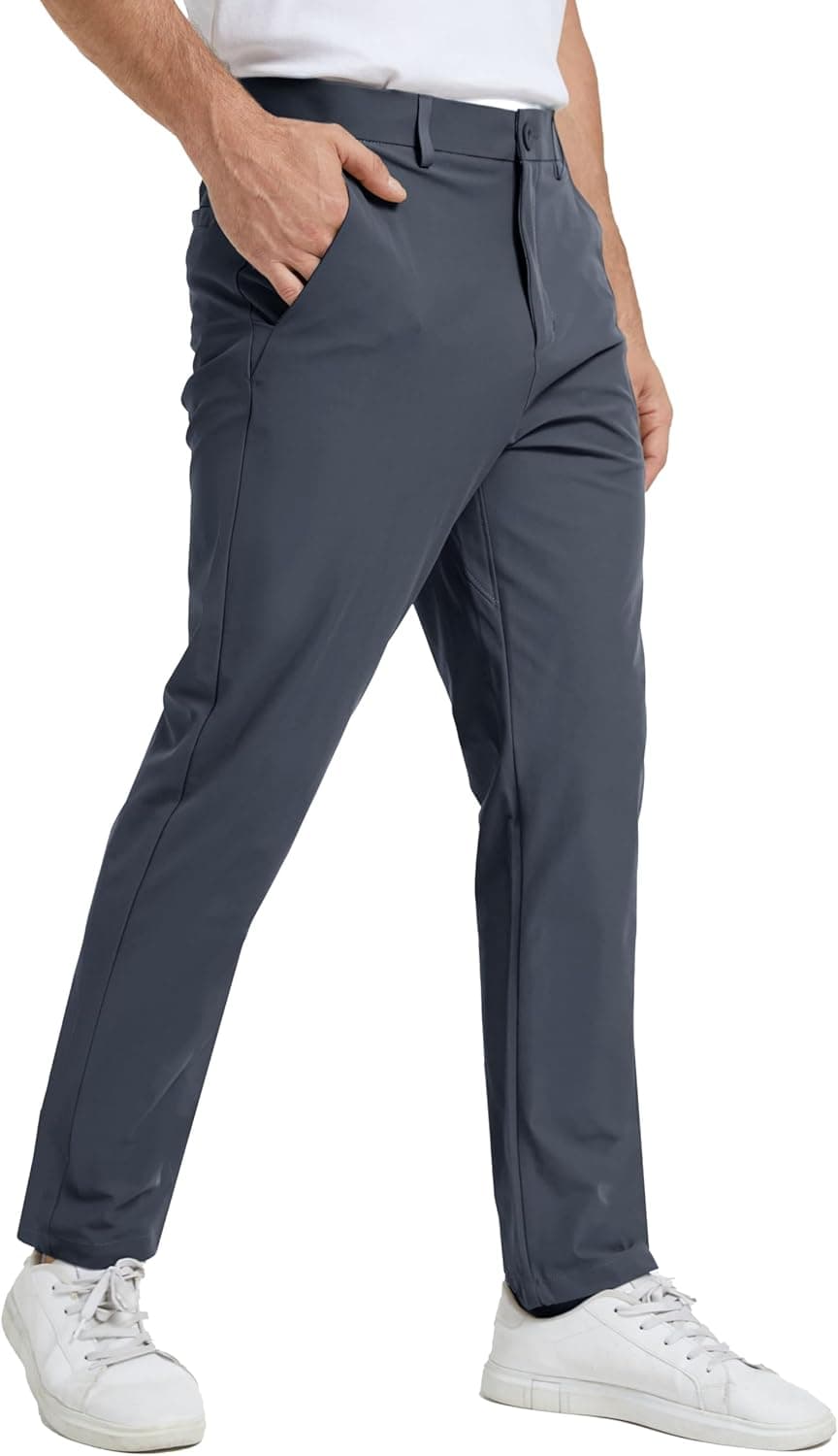NATUVENIX Golf Pants Men Stretch Work Dress Pants Lightweight 30" Slim Fit Business Casual Pants for Men with Pockets - image 1