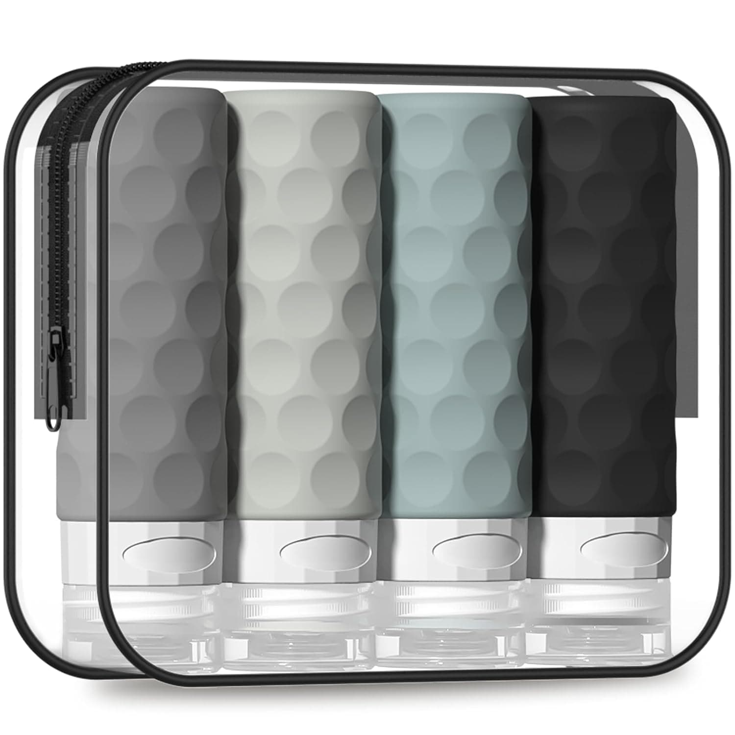 Silicone Travel Bottles for Toiletries | Polka-Dot Pattern TSA Approved Leak Proof Shampoo & Conditioner Bottles - image 1