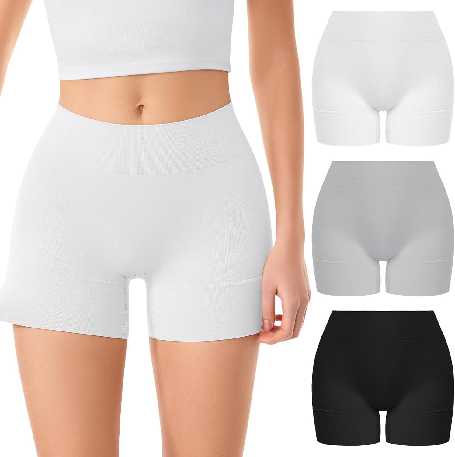 Slip Shorts for Under Dresses Women, Seamless Anti Chafe Underwear Shapewear Thigh Cooling Biker Short Panties - image 1