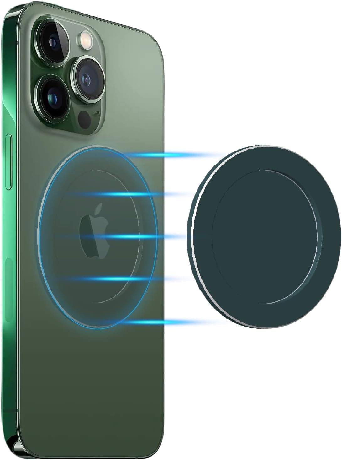 Magnetic Base Plate Designed for iiPhone 12 13 14 15 Pro/Max/Mini, Removable Wireless Charging Compatible for Collapsible Phone Grip Ring Holder Magnet, Grey