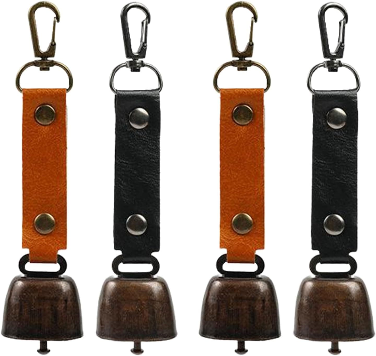 4 Pcs Bear Bells Metal Cow Bells Anti-Lost Bells Built-in Hanging Loop for Outdoor Hiking Backpack Pendant Animal Collar