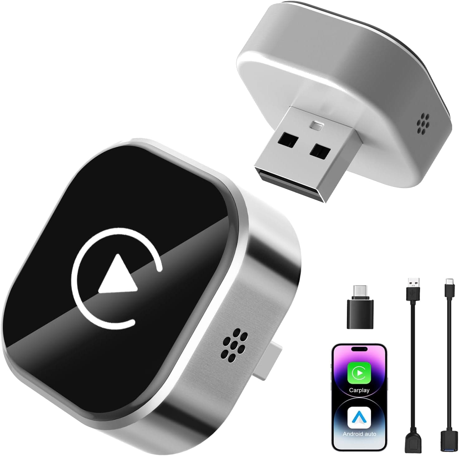 Wireless CarPlay & Android Auto Adapter: 2026 Upgraded Mini Plug & Play CarPlay Dongle - Convert Wired to Wireless - Fast Stable Connection, No Delay for for iOS 10+ & Android 11+, 2017+ Cars