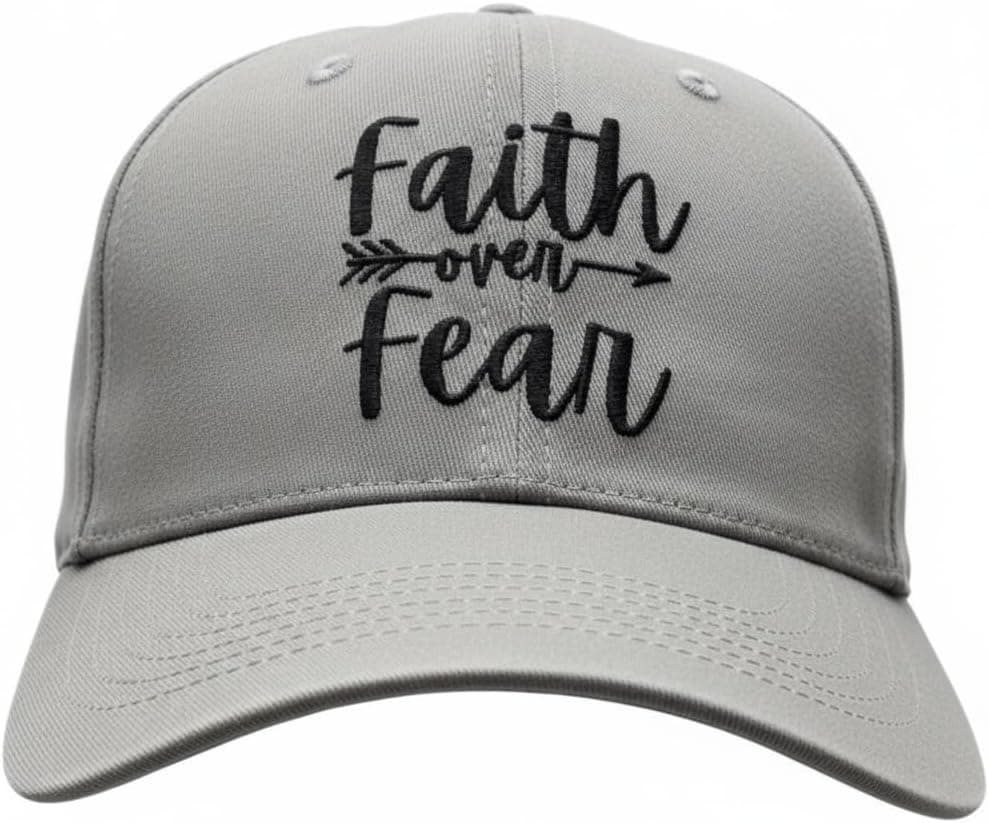 Christian Hat Faith Over Fear Hat Jesus Hat Faith Hat Embroidered Baseball Cap Religious Gift for Men Women
