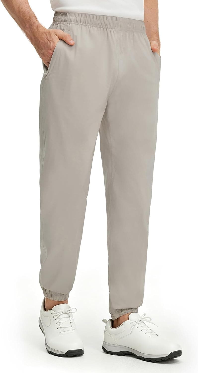M MAELREG Mens Waterproof Hiking Joggers Windproof Outdoor Rain Pants Durable for Fishing Khaki Grey - image 1