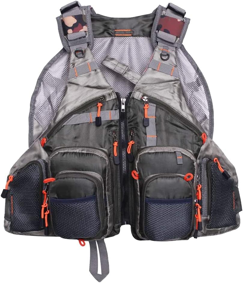 Raprance Fly Fishing Vest Backpack - Adjustable Lightweight and Quick-Dry, with 17 Pockets for Trout Bass Saltwater