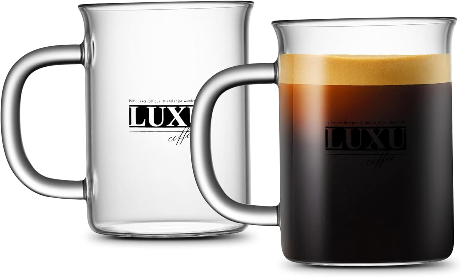 Borosilicate Glass Coffee Mugs (Set of 2)-15 oz - image 1