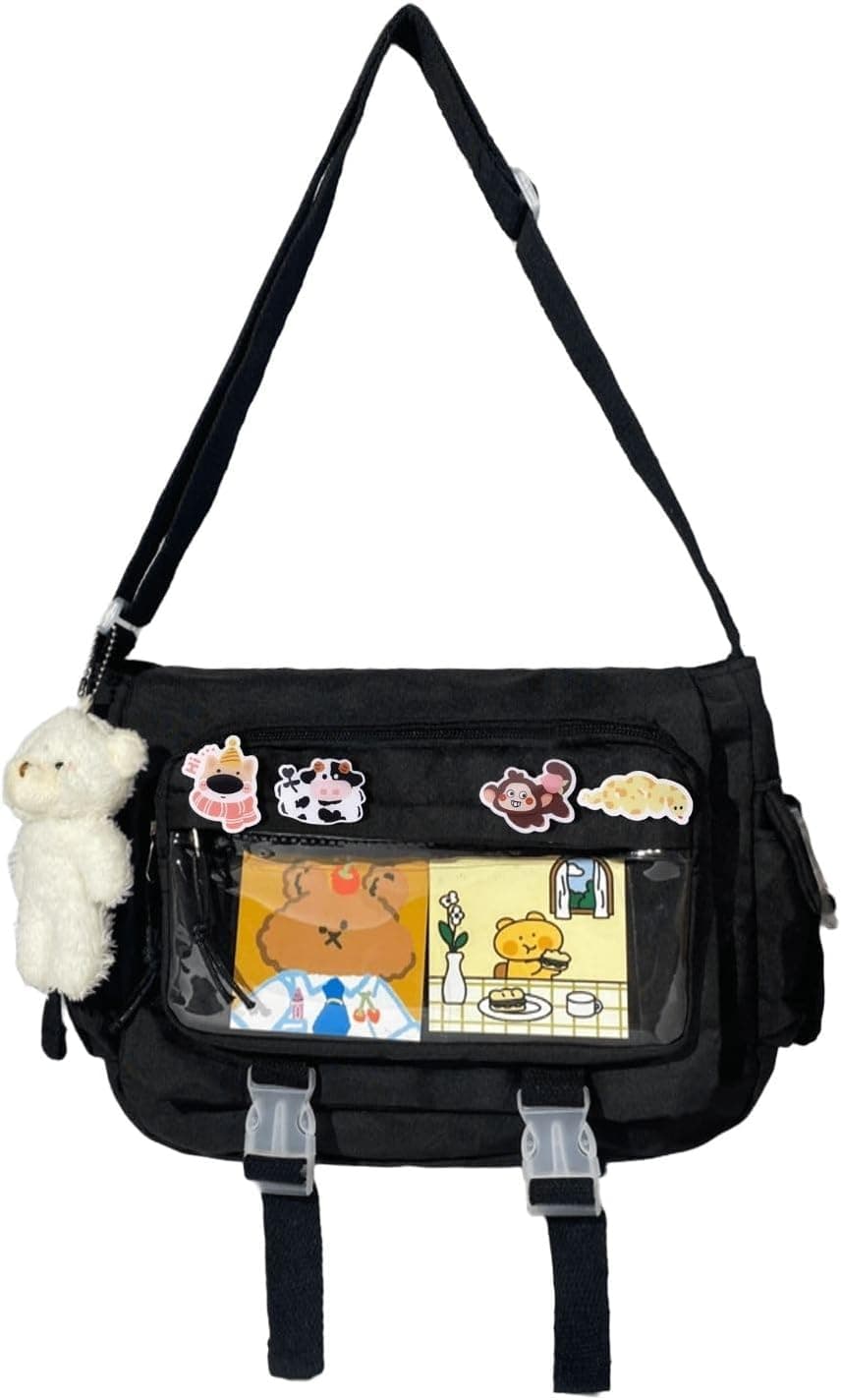 Ita Bag Japanese Messenger Bags Kawaii Crossbody Bag Anime Purse With Cute Pins Y2k For Women Men