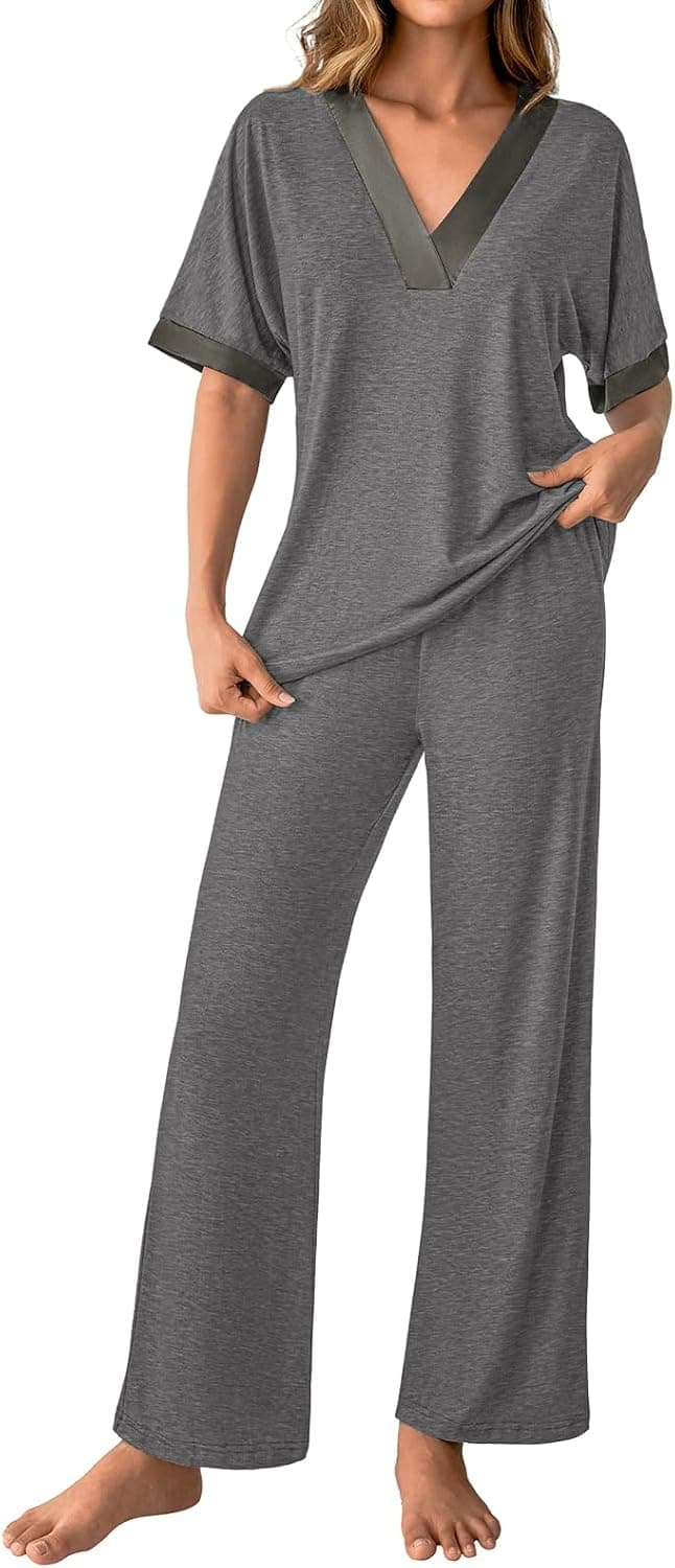 GKBK Womens Two Piece Outfits Pajama Sets 3/4 Sleeve Sleepwear Nightwear Loungewear Matching Lounge Set - image 1
