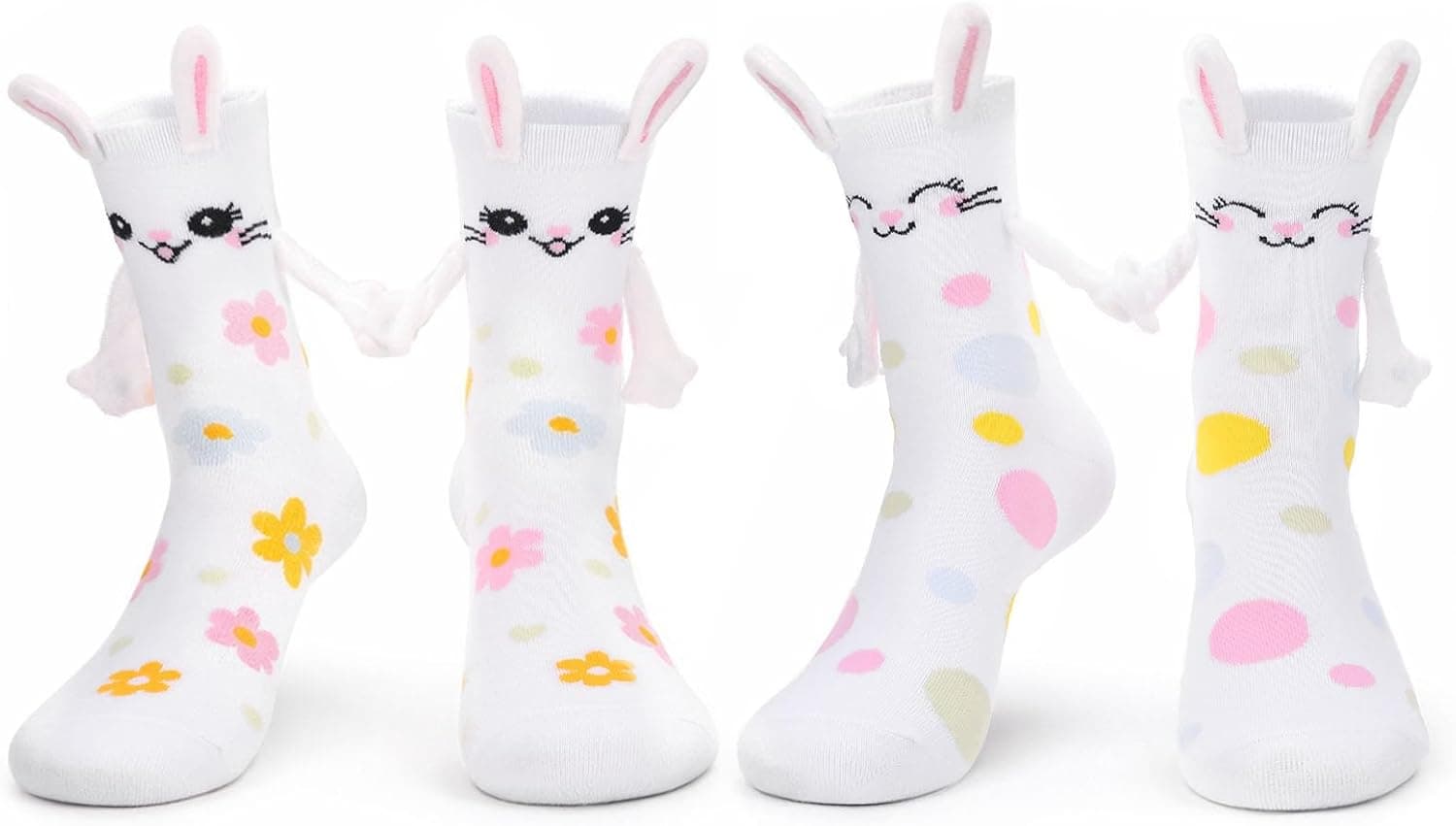 Novelty Funny Magnetic Hand Holding Socks for Women Men Couples Gifts Winter Xmas Birthday Valentine Party Supplies - image 1