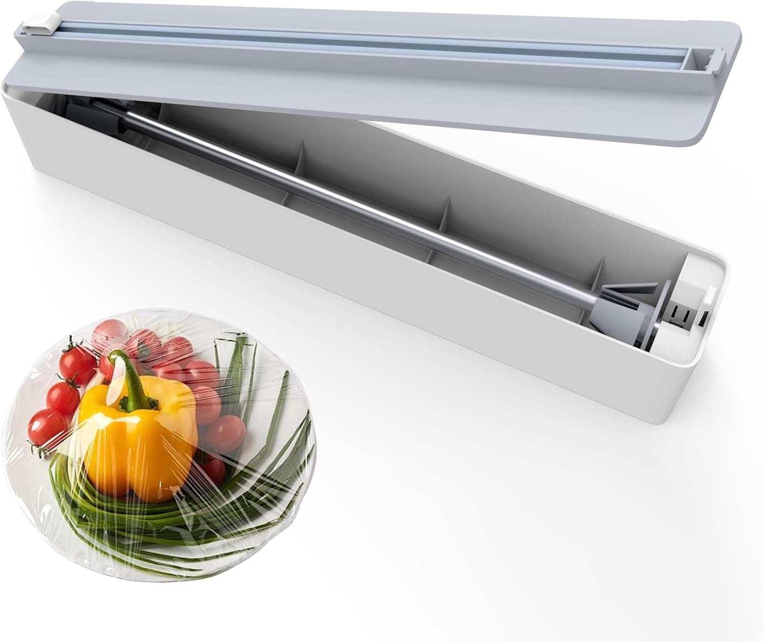 Household cling & Aluminum Foil & Plastic foil wrap dispenser | with Cutter | Strong Magnet Fridge & Wall Mount | for Kitchen Storage Organization Holder 6-12" Rolls - image 1