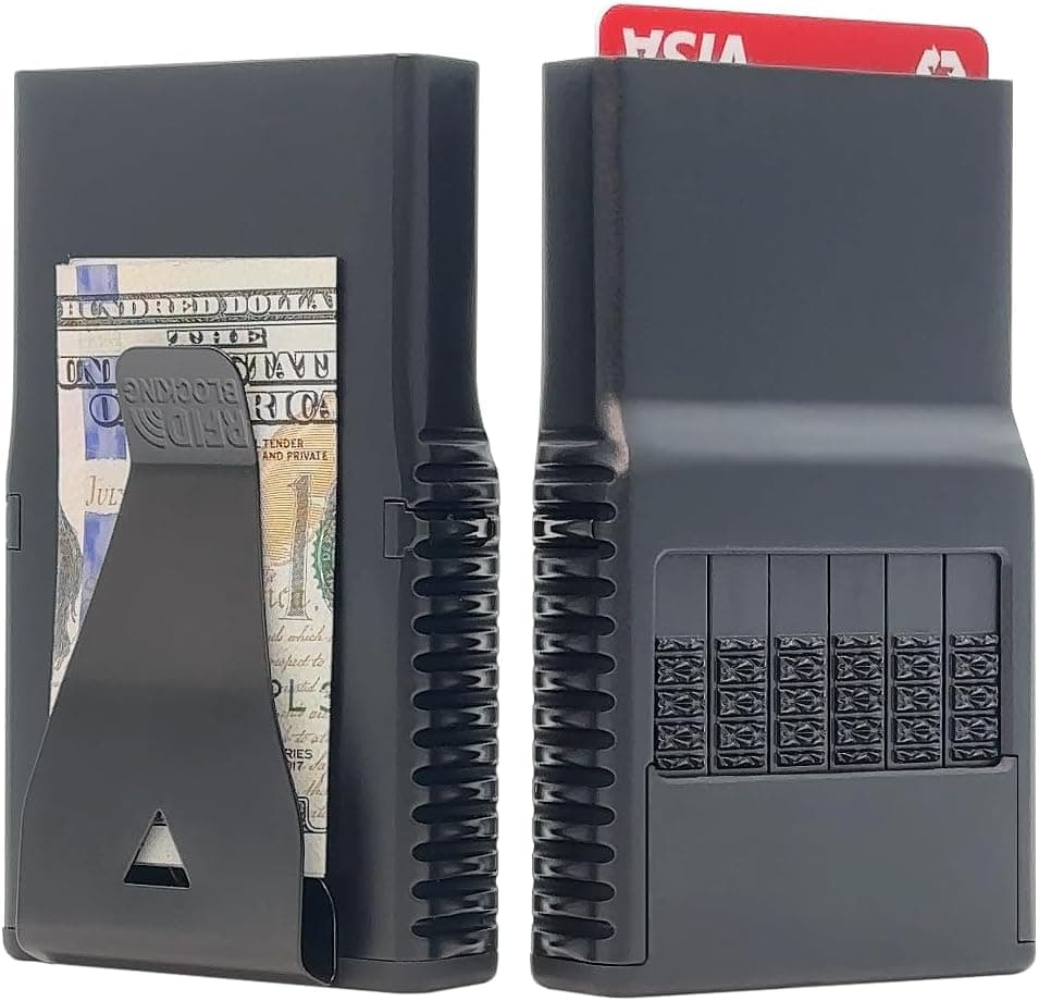 ACM 3.0 Solid Aluminum RFID Blocking Wallet - Premium Metal Wallet with Exact Card Selection, Scratch Free Card Storage, Removable Cash Clip (Stealth Black)