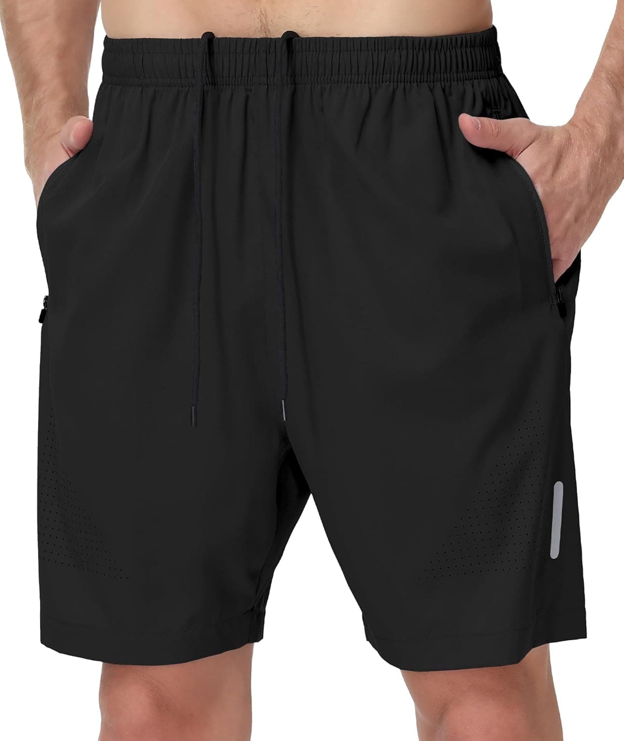 UUMIAER Mens Athletic Gym Shorts 7" Utra-Light Quick Dry Running Workout Basketball Shorts with Zipper Pockets Sports Tennis
