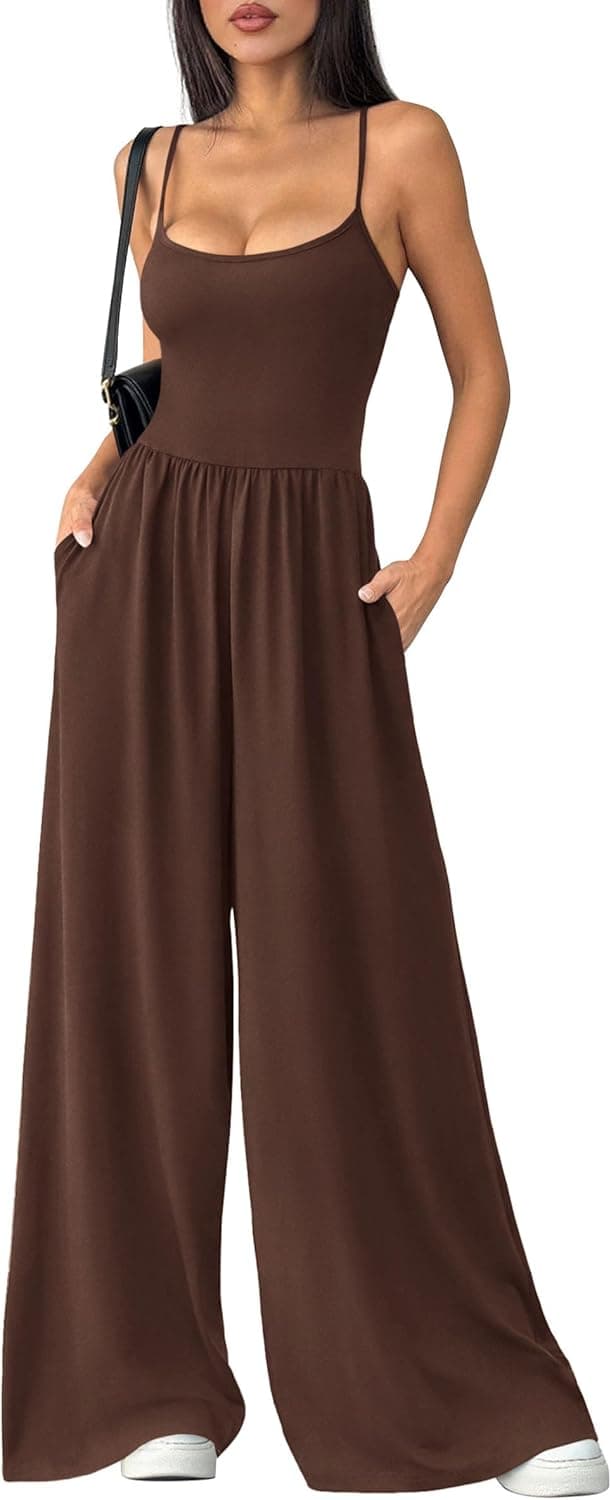 PRETTYGARDEN Jumpsuits for Women Summer 2026 Sleeveless Wide Leg Date Night Rompers Beach Vacation Cruise One Piece Outfits - image 1